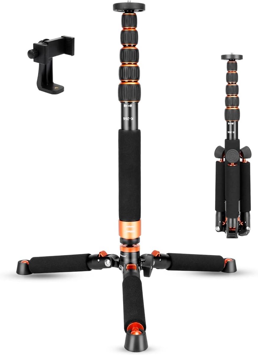 Koolehaoda Camera Aluminum monopod with metal tripod Base.6 sections 46-177 cm adjustable, leg diameter Φ28 mm, up to - ShopVlot