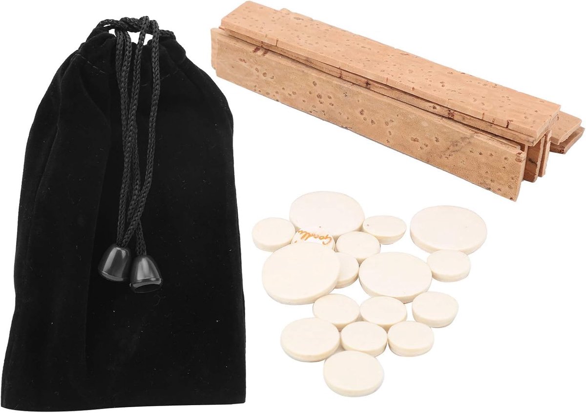 Clarinet Accessories Kit, Durable 17pcs Sound Hole Pads + 10pcs Natural Cork Sheets, Replacement for Musicians - ShopVlot