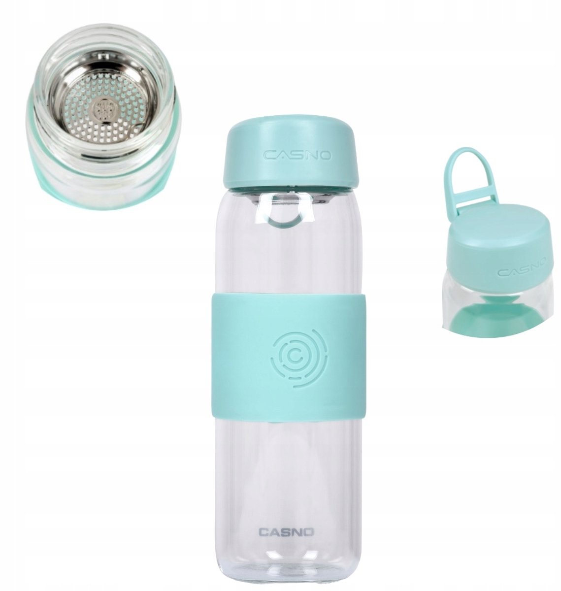 Casno Michigan Glazen Fles Borosilicaatglas 600ml Groen