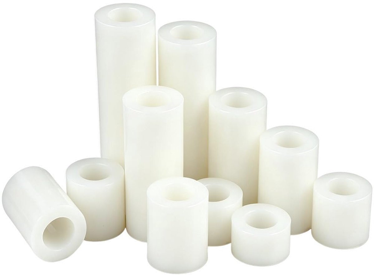 50Pcs Plastic Spacer Sleeves for M5 Screws - White ABS Round Spacers Plastic Spacers Without Wire Sleeve Insulation - ShopVlot
