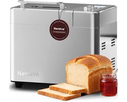Neretva 20-in-1 broodbakmachine, automatisch, glutenvrij, digitaal, programmeerbaar, 1 uur warm houden, 2 maten, 3 - ShopVlot