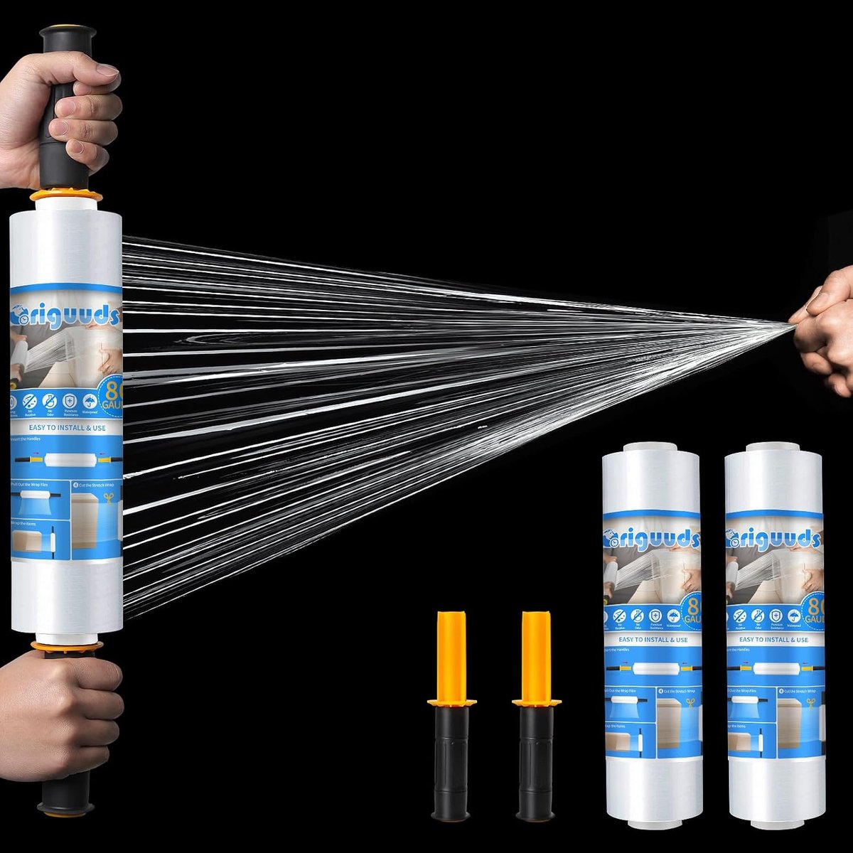 Pallet Wrap Film with Handles, Shrink Film Industrial Plastic Film for Removals, Pallet Film, Packaging, Furniture - ShopVlot