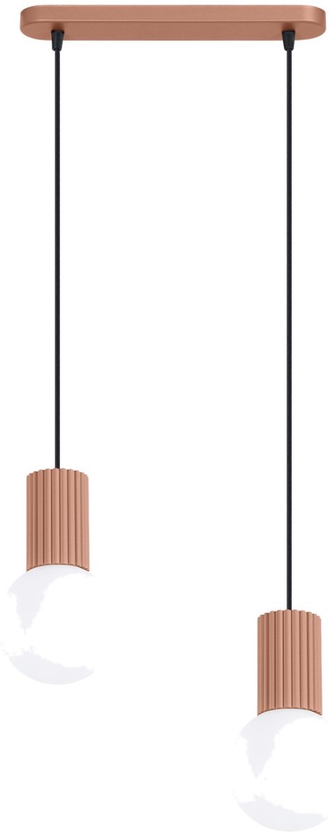 Sollux Lighting Hanglamp Halo - G9 - mocca - aluminium/glas - 33.5x6x120cm