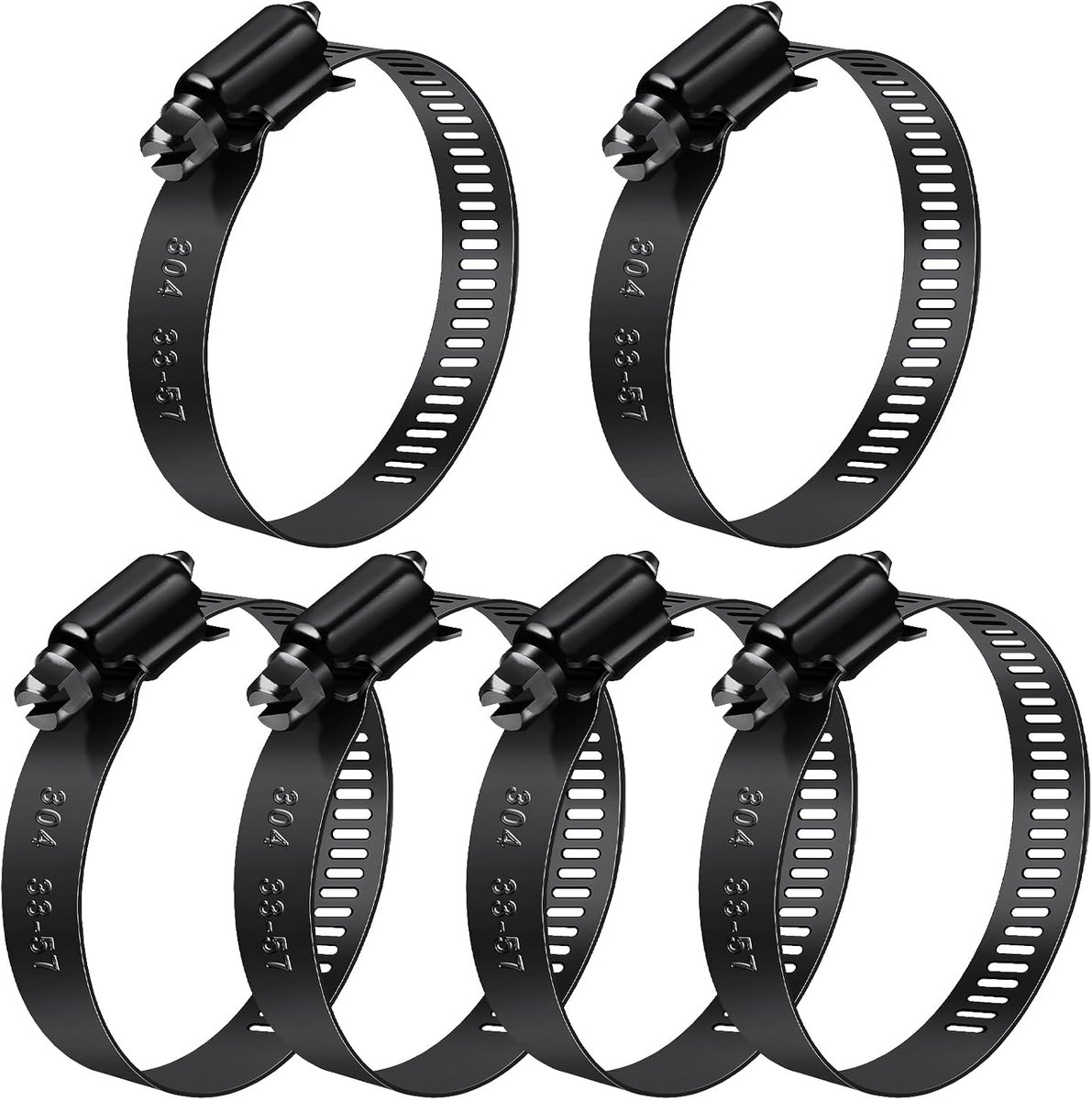 Slangenklemmen set 33-57 mm - zwart - 304 roestvrij staal - sterke spanning voor veilige bevestiging - ShopVlot