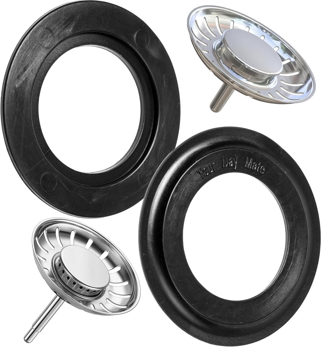 Vervangingsafdichtingen zeefmand 3.5 inch - Flexibel rubber - Geschikt voor FRANKE 133.0060.773 - ShopVlot