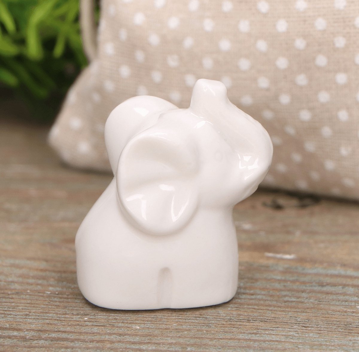 Geluks-olifantje wit, 5cm, decoratie voor thuis
