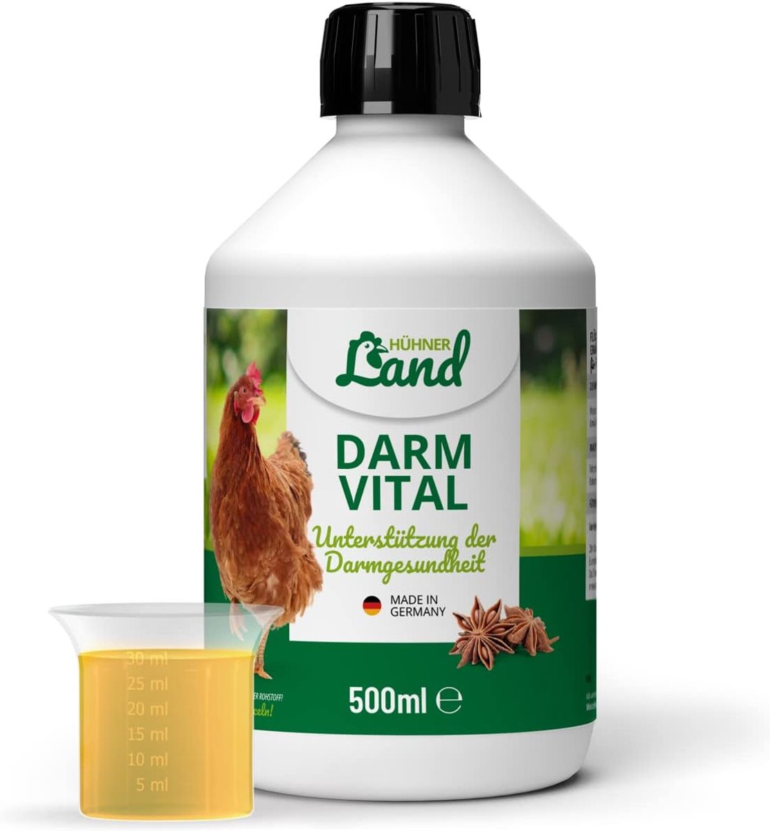 Hühnervitaal 500 ml - natuurlijke ondersteuning - voor kippen - versterkt de spijsvertering - ShopVlot