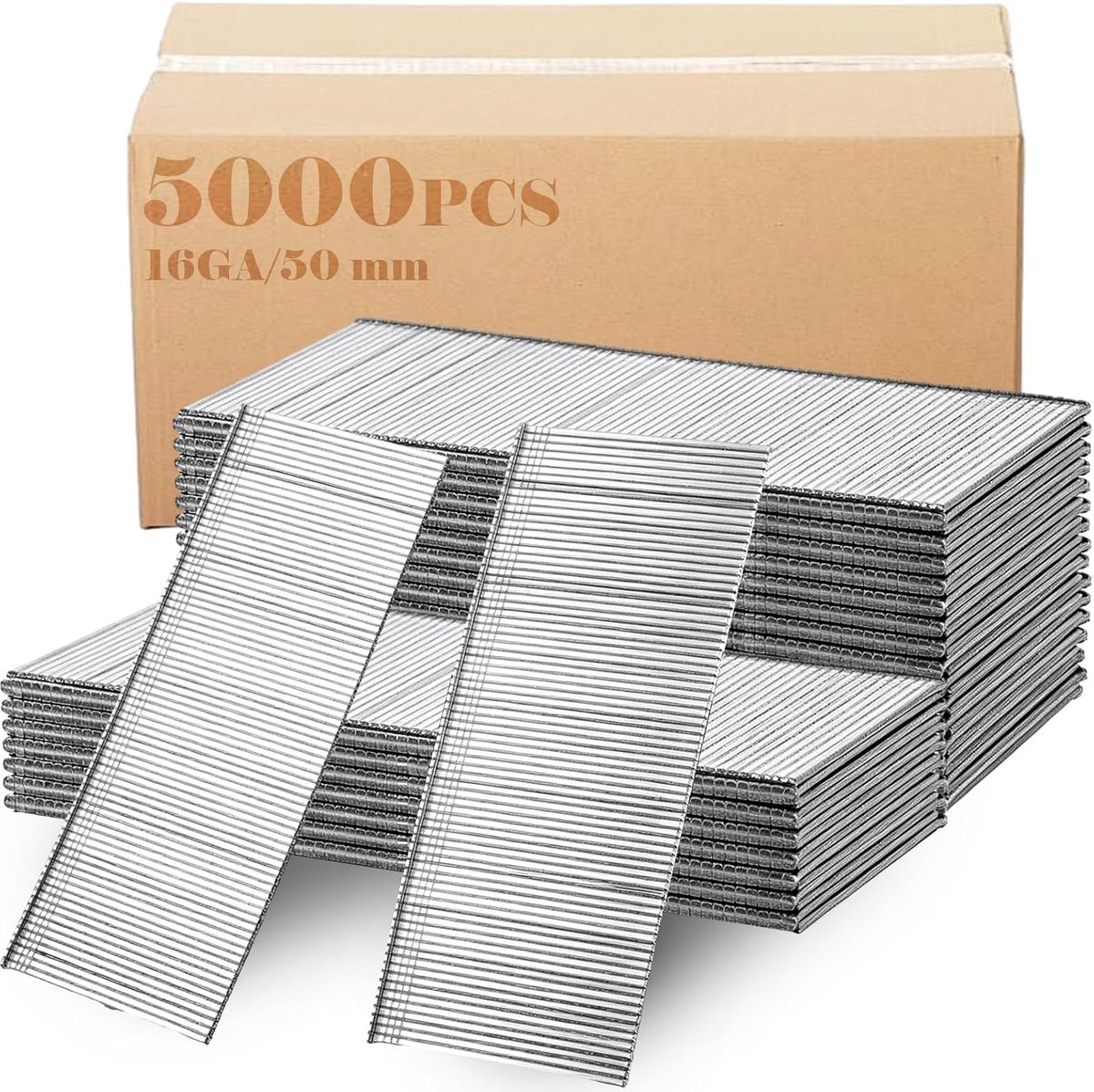 Drukkopspijkers 16GA T-vorm 50 mm - 5000 stuks - geschikt voor houtbewerking - perfect voor lijstmontage - ShopVlot