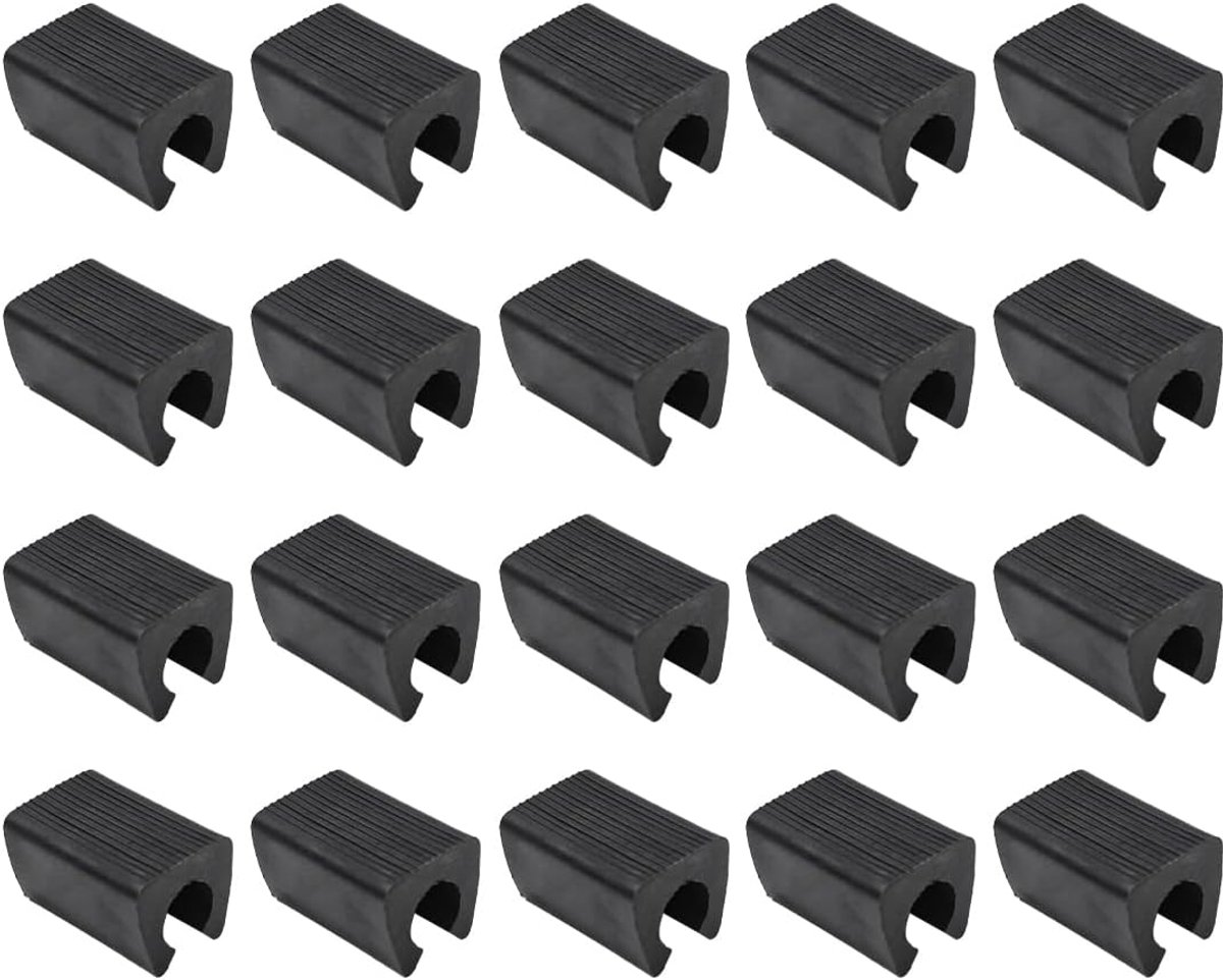 Stoelvoetjes 12mm - U-vormig - Zwart plastic - Bescherming voor vloer - ShopVlot