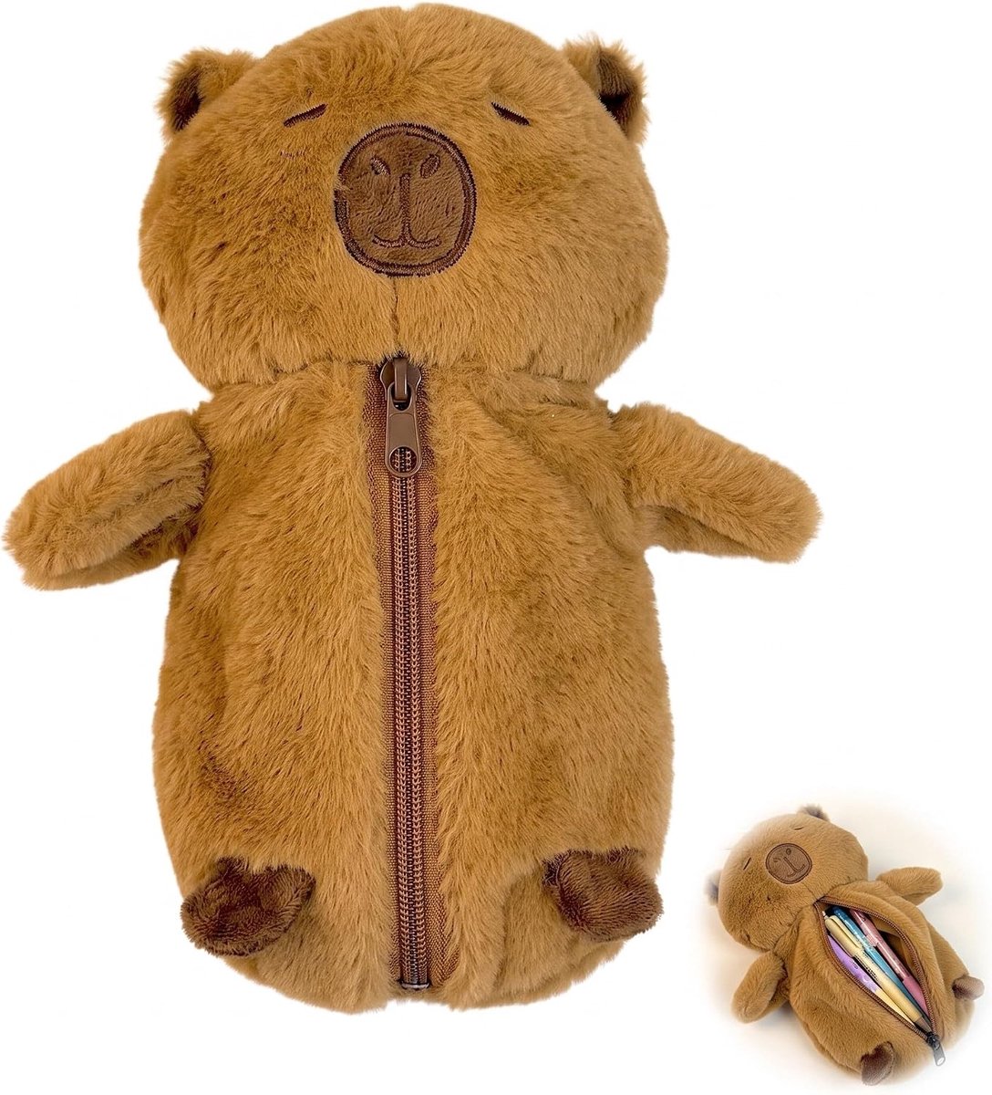 Pennenzak grote capaciteit - polyester - schattig capibara-design - ideaal voor school en kantoor - ShopVlot