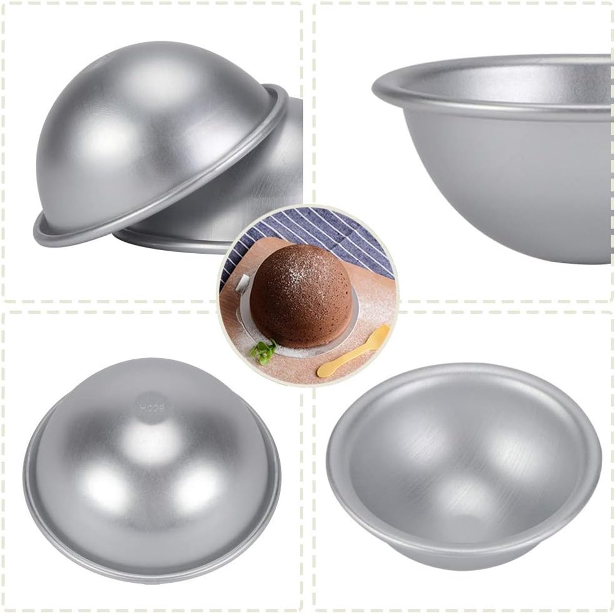 Halfbolvormige bakvorm 8cm - Aluminium - Mousse en cheesecake - Eenvoudig in gebruik - ShopVlot