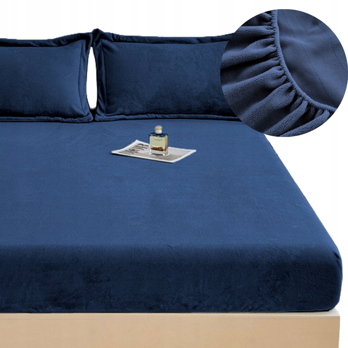 Zacht Pluche Hoeslaken met Elastiek 200x220cm - Marineblauw