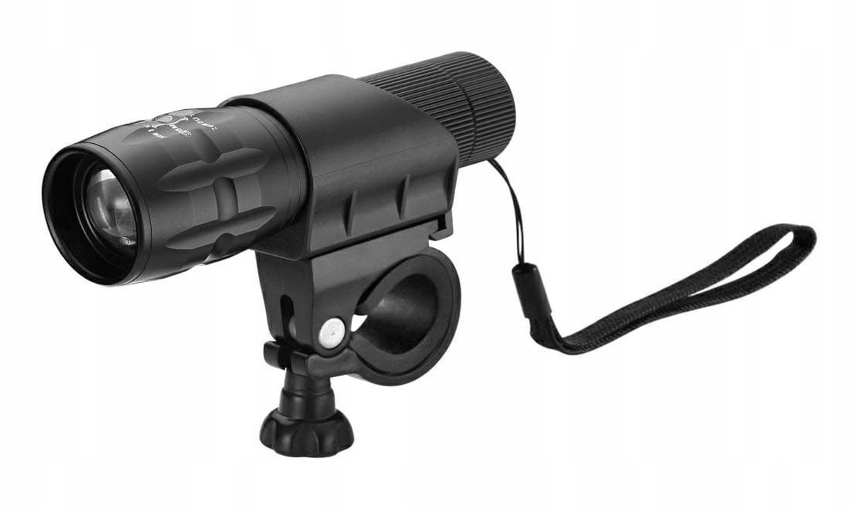 Fietslamp Voor LED CREE Zoom 2 Functies Zwart + Batterijen