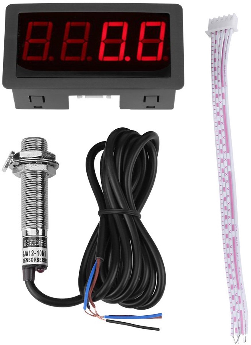 4 Digital LED Display Speedometer Tachometer RPM Speedometer Panel Inductive Hall NPN Sensor Proximity Switch Sensor - ShopVlot