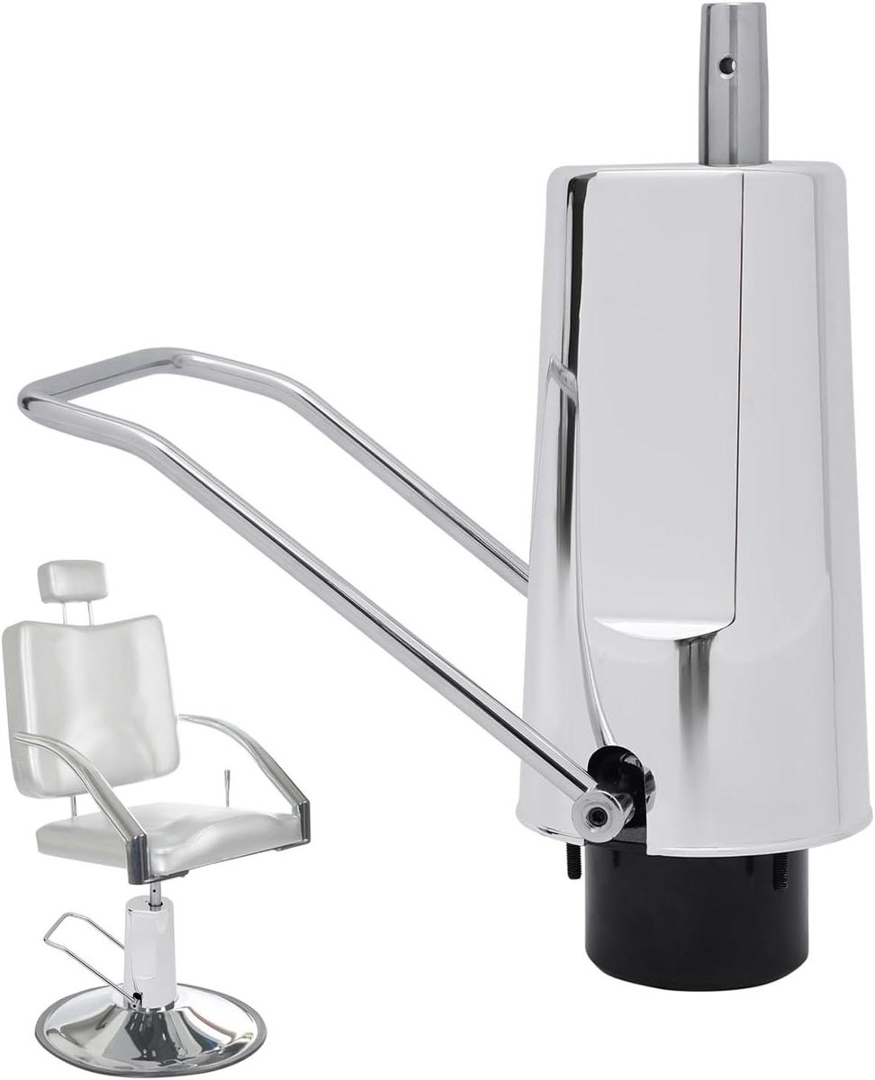 Hydraulische Pomp - Stoel Pomp - Stoel Verstellen - 4 Bouten Bevestiging - 11 cm Verstelbaar - Zilver