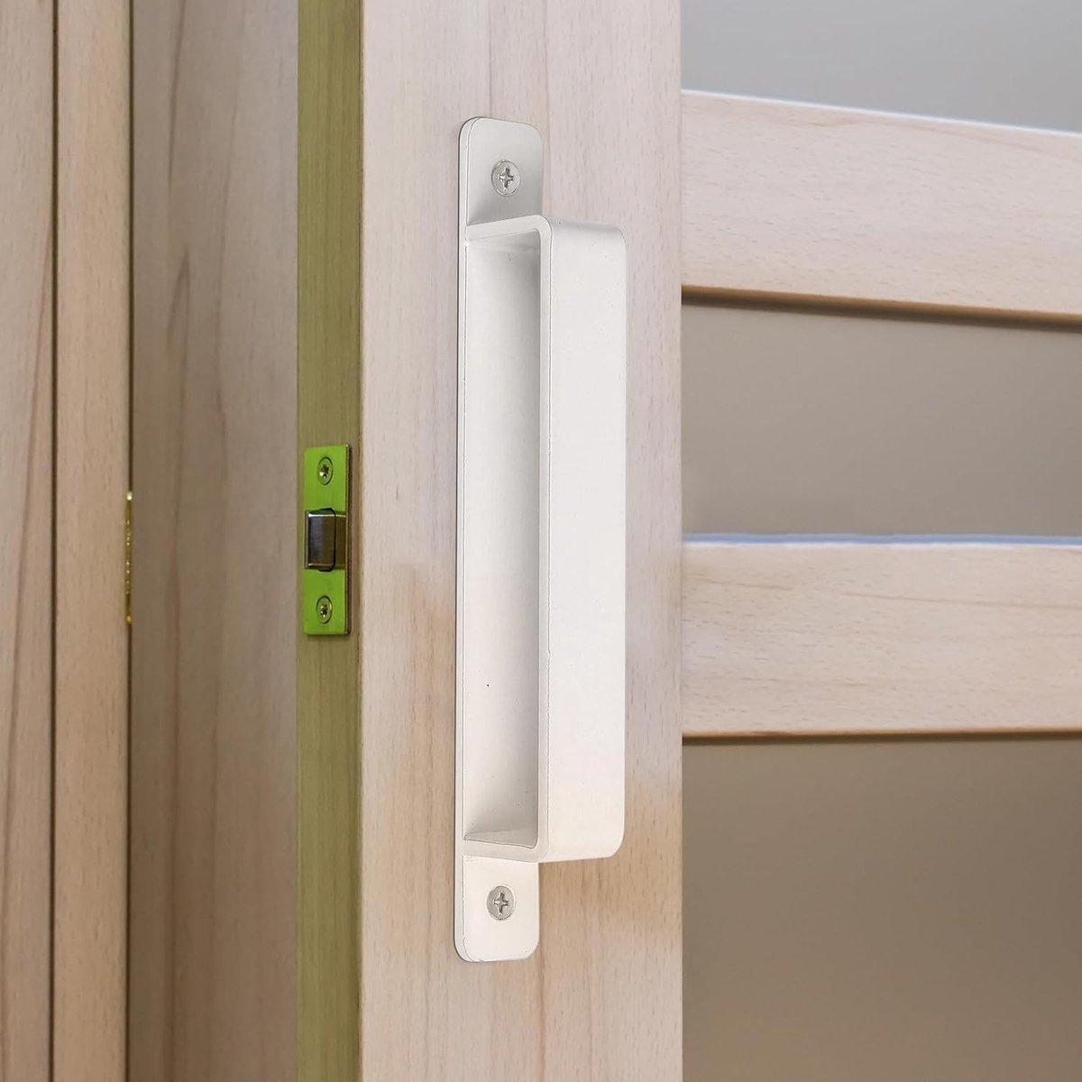 Schuifdeurklinken - Wit - 230 x 286 mm - Gietijzeren Deurgrepen met Dubbele Gaten - Voor Binnen en Buiten
