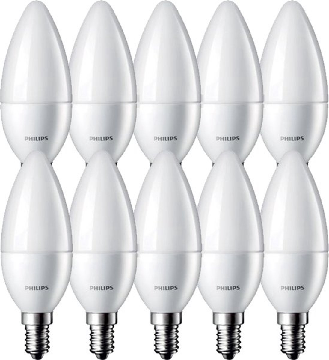 10 stuks - Philips LED Kogellamp E14 5.5W 2700K Helder 470lm B35