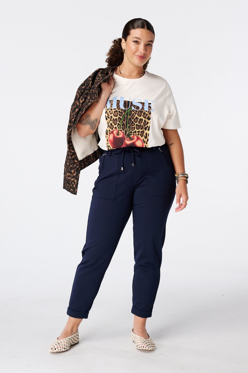 MS Mode Broek Tapered broek met elastische taille