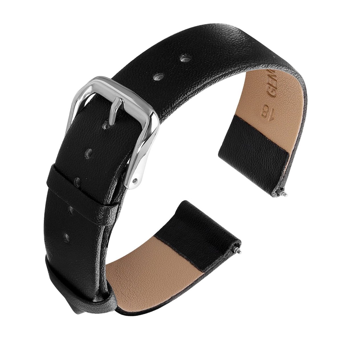 Solidchoice - Zachte Calfskin Horlogeband met Snelle Bevestiging