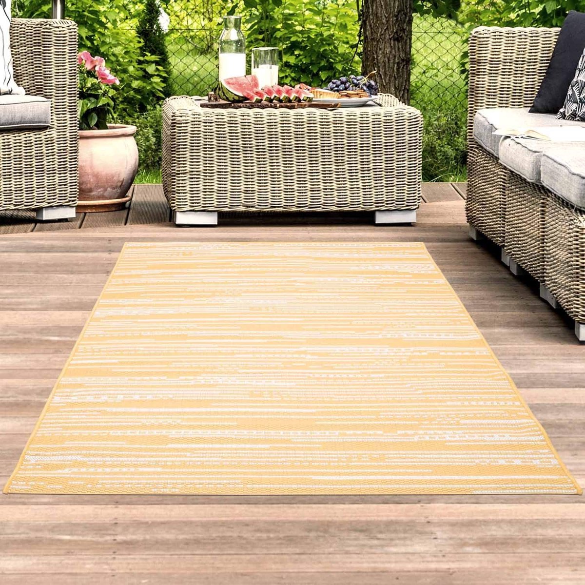 Solidchoice - Weerbestendige Tapijtloper voor Binnen en Buiten 60x230 cm Geel