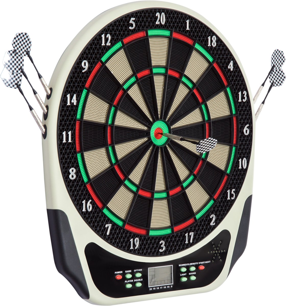 Elektronisch dartbord met gesproken aanwijzingen - led - displays - 6 darts - 24 dartkoppen - 18 spellen - 159 variaties - dartmachine - dartbordset voor maximaal 8 spelers