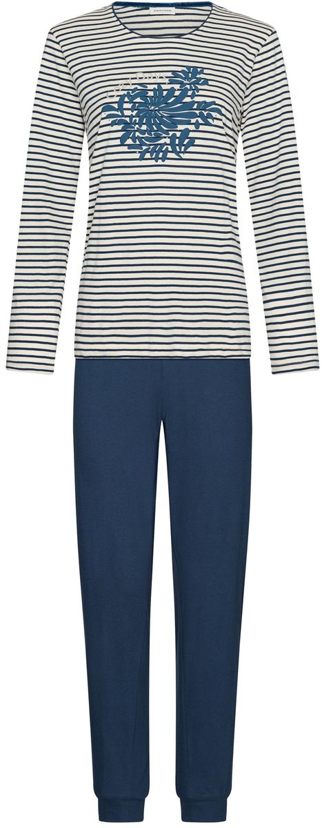 Pastunette - Nordic Bloom - Pyjama - Bio-Katoen - Blauw/Wit - Gestreept - Maat 54