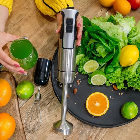NIVA® Staafmixer Set - Multifunctionele Staafmixer met Turbofunctie en Snelheidsregeling - Multifunctionele Staafmixer - Zilver - 27cm x 25cm x 34cm van Niva — afbeelding 5