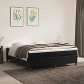 vidaXL - Boxspring - bed - 160x200 - cm - fluweel - zwart