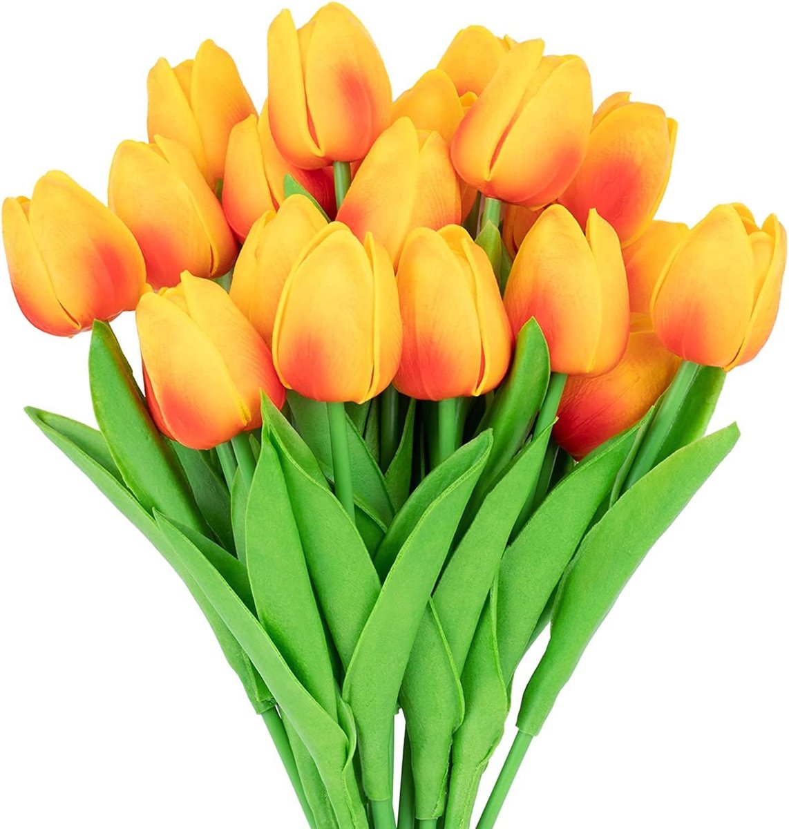 Casalora Kunsttulpboeket – Boeket van kunstbloemen – Kunstbloemen –10 stuks- Kunsttulpen – Kunstboeket – Kunstbloemarrangement – ​​Geschikt voor bruidsboeketten en woondecoratie - Oranje