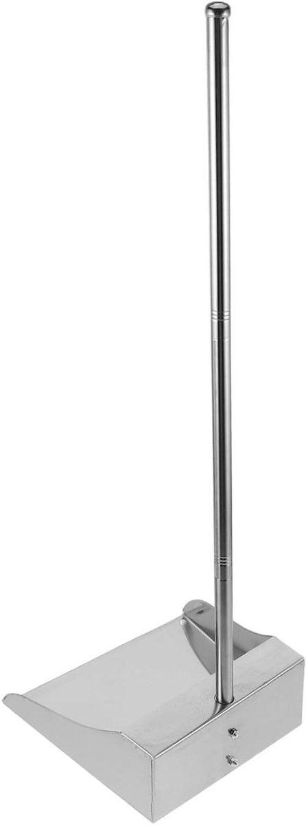 Grote Vuilblik - Stoffer en blik - Vloeren Schoonmaken - Metalen Handgreep - 70 cm - Zilver