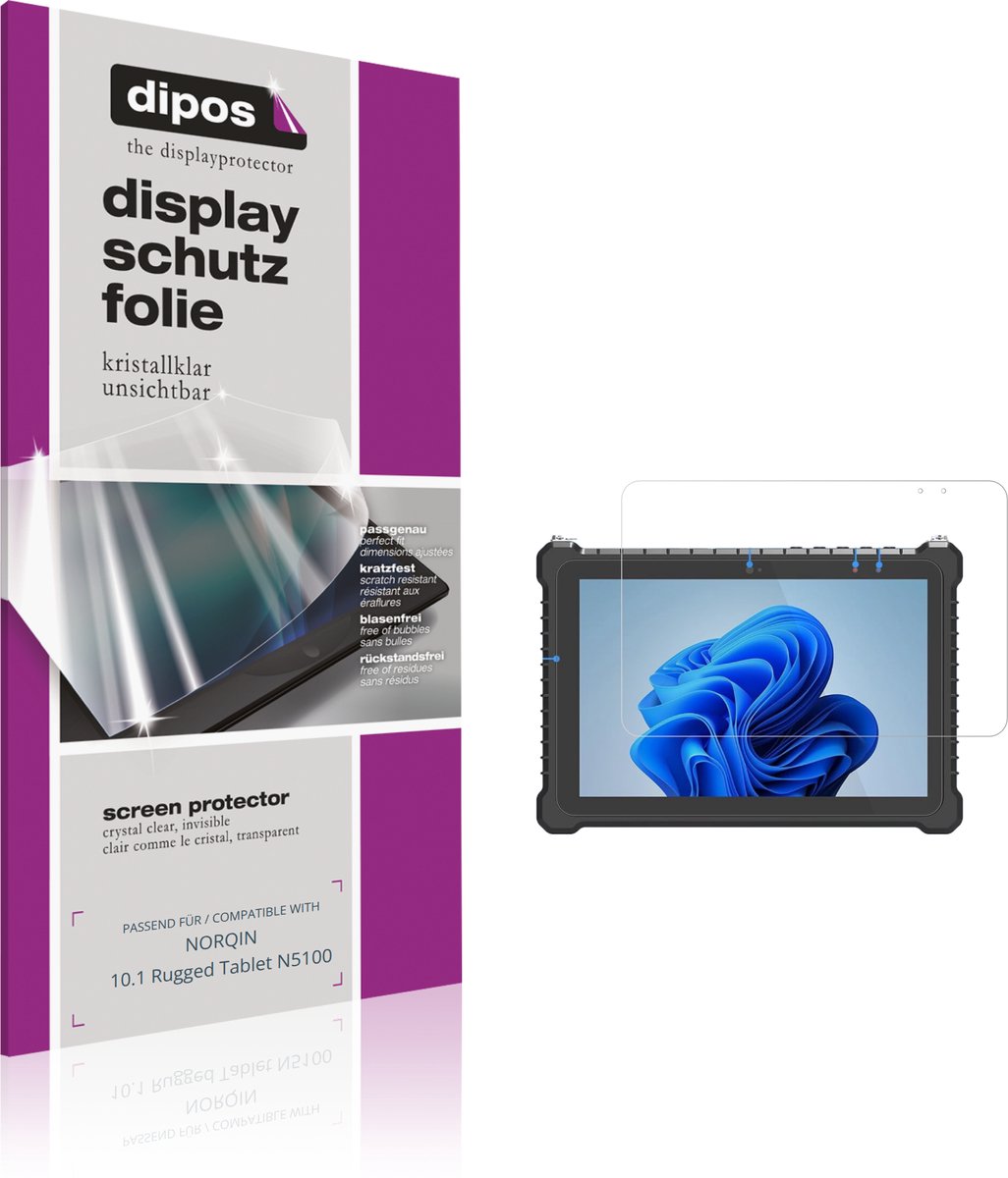 dipos – 2x Beschermfolie geschikt voor NORQIN 10.1 Rugged Tablet N5100 | Krasbestendige & heldere Screenprotector Ultra-Thin