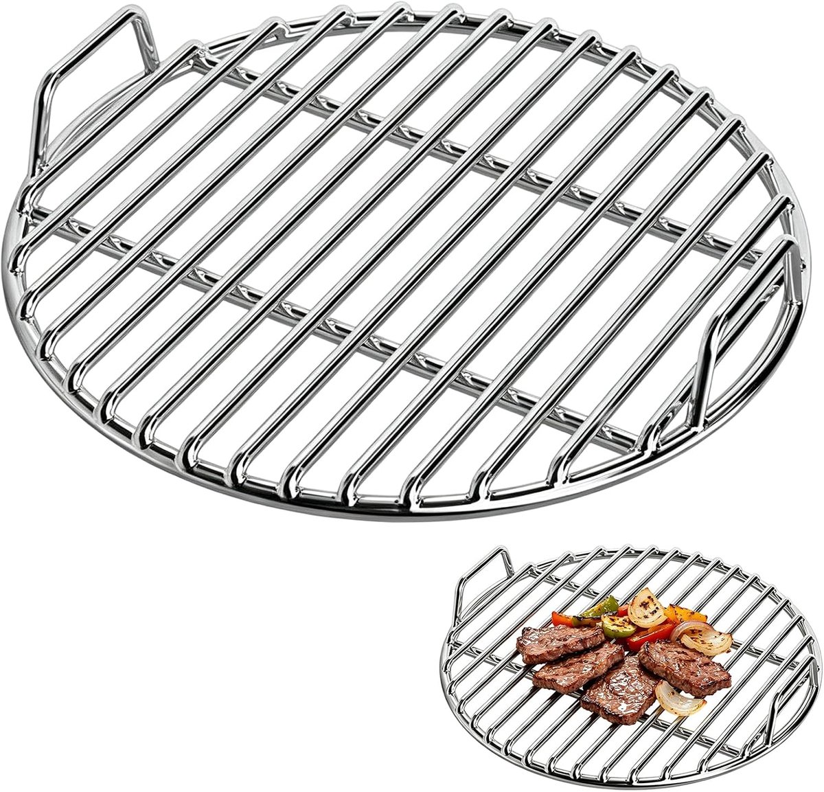 304 roestvrij stalen grillrooster, rond, verschillende maten voor kogelbarbecue, extra dik grillrooster - ShopVlot