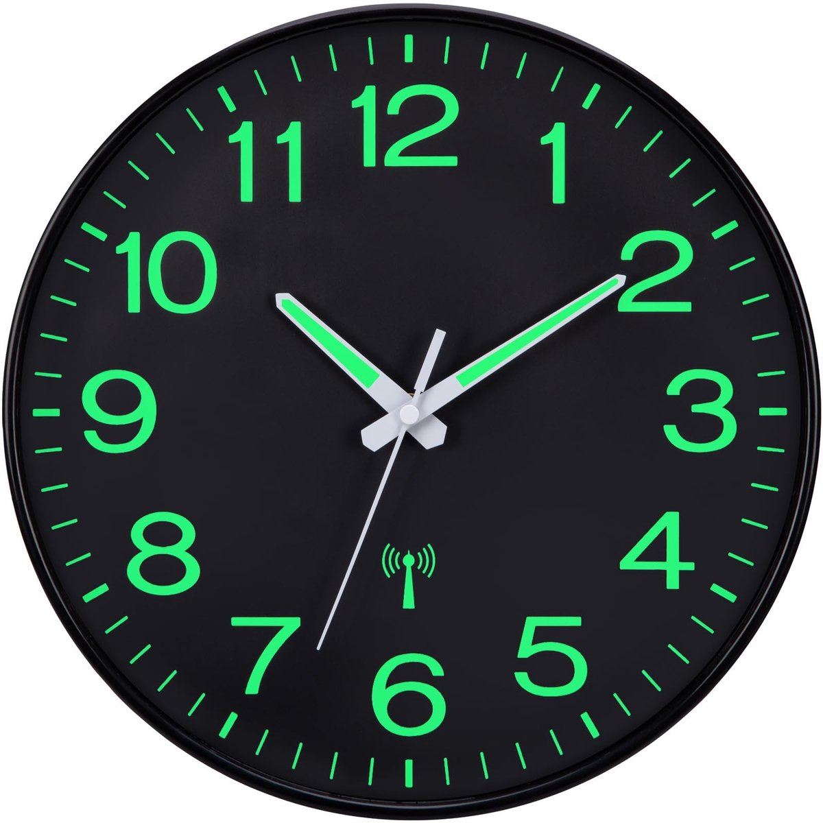 Solidchoice - Radiogestuurde Wandklok - 30cm Draadloze Geluidsloze Klok voor Thuis