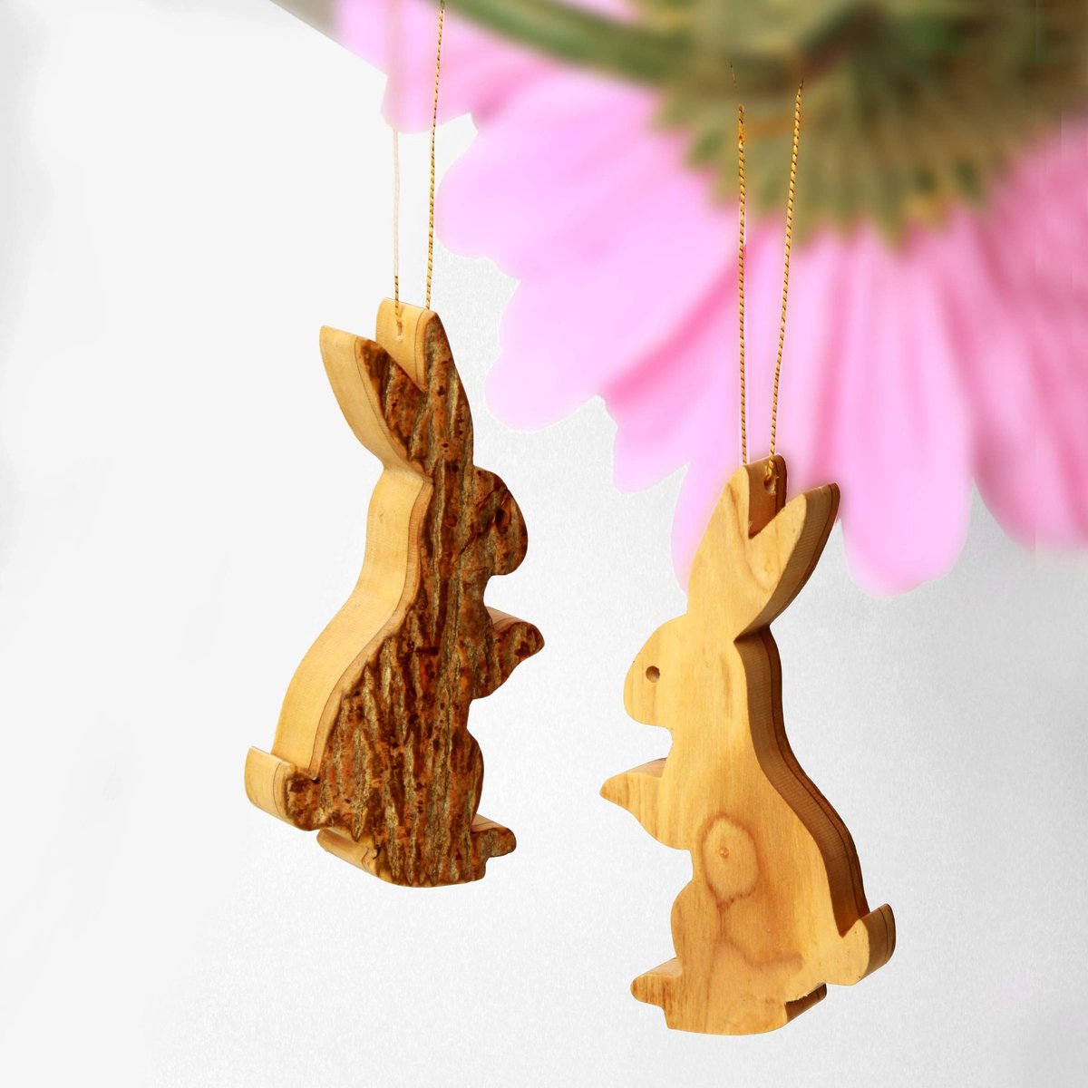 Solidchoice - Olijfhout Paasdecoratie Paashaas Hanger