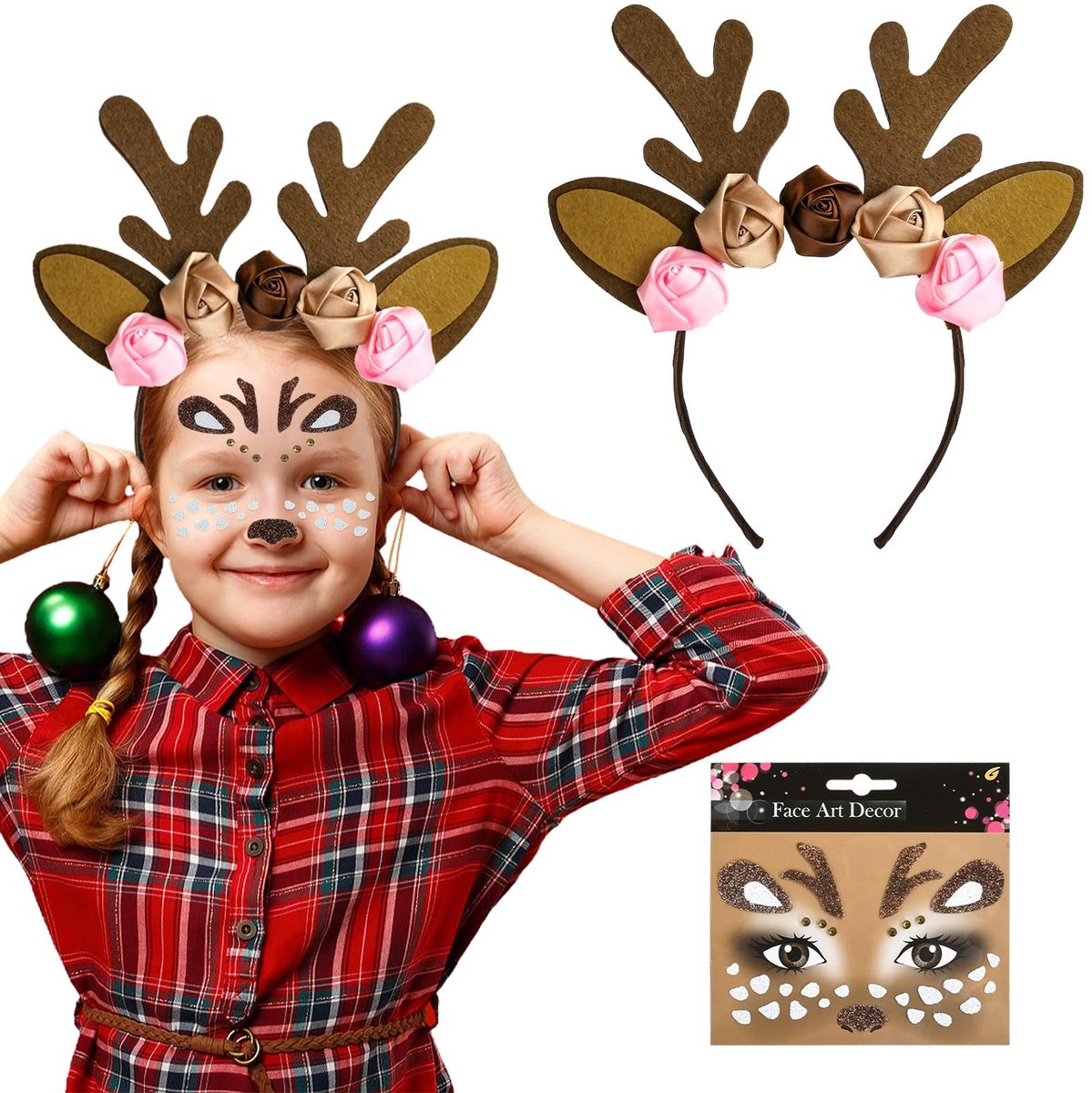 Solidchoice - Kersthoofdband met Rendier Design - Feestelijke Haarband voor Vrouwen en Kinderen