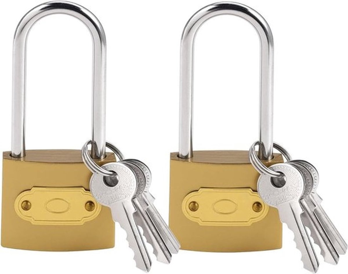 Set van 2 Veiligheidssloten met Sleutel, 38mm Hangsloten voor Kluisjes, Garages en Deuren, Ideaal voor Opslag en Beveiliging