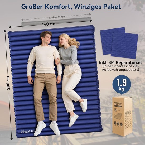 Solidchoice - Opblaasbare Slaapmat voor 2 Personen met Pomp en Klein Verpakkingsformaat van Solidchoice — afbeelding 4