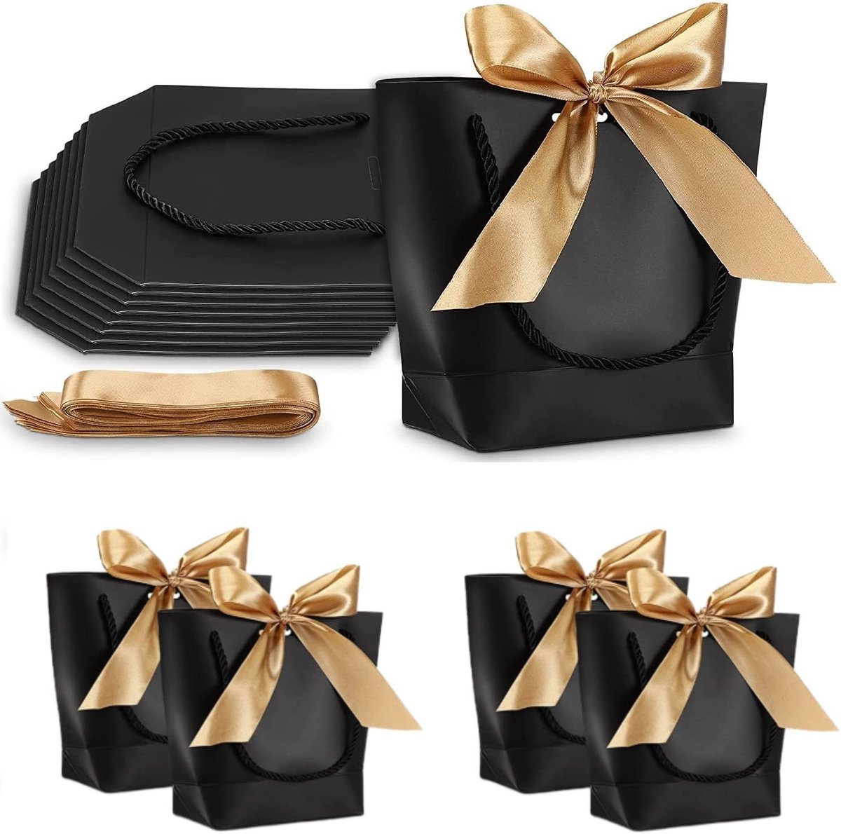 Solidchoice - Set van 12 Cadeautassen met Handvatten voor Feestelijke Gelegenheden