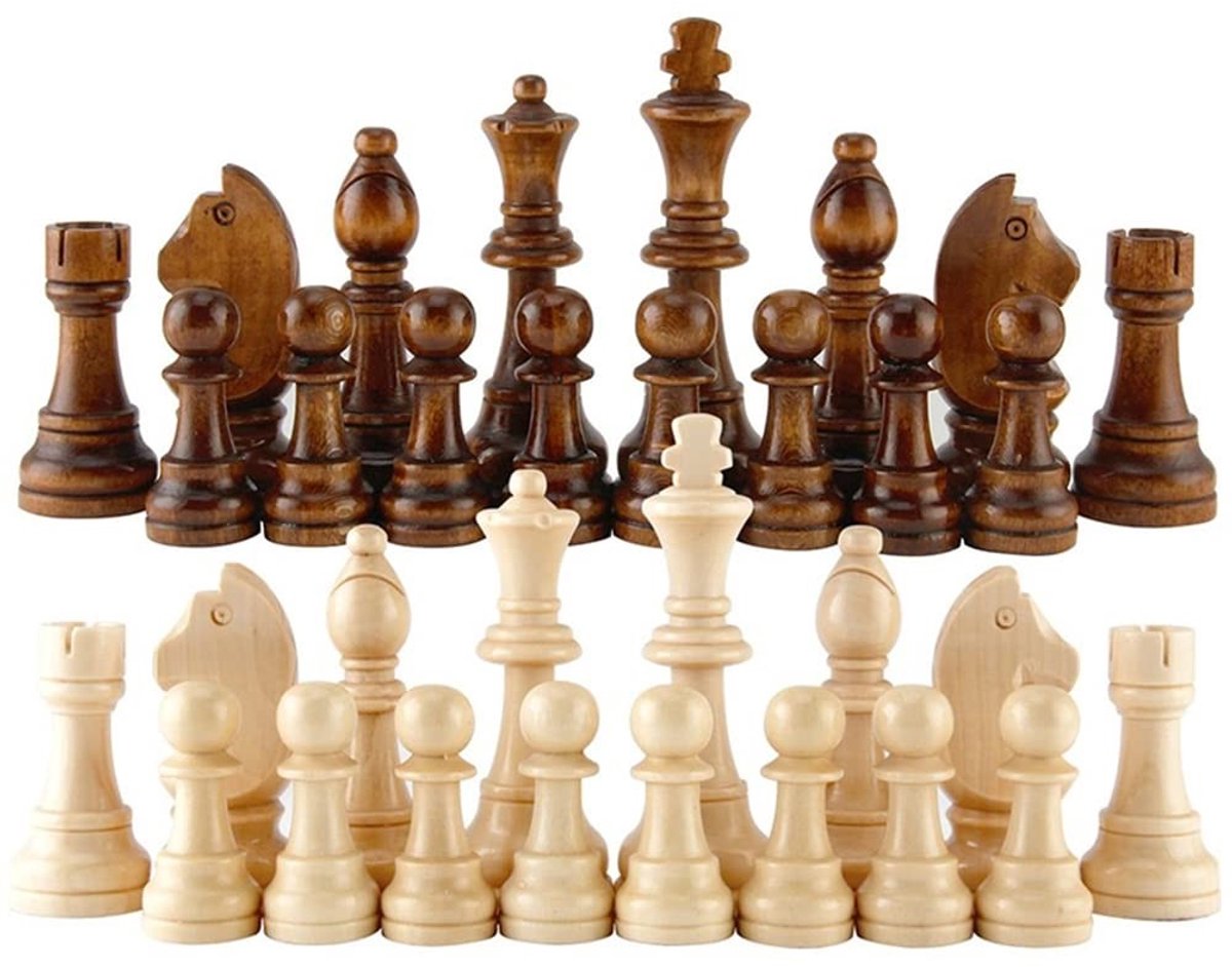 Solidchoice - 32 Stuks Houten Schaakstukken zonder Bord voor Toernooien