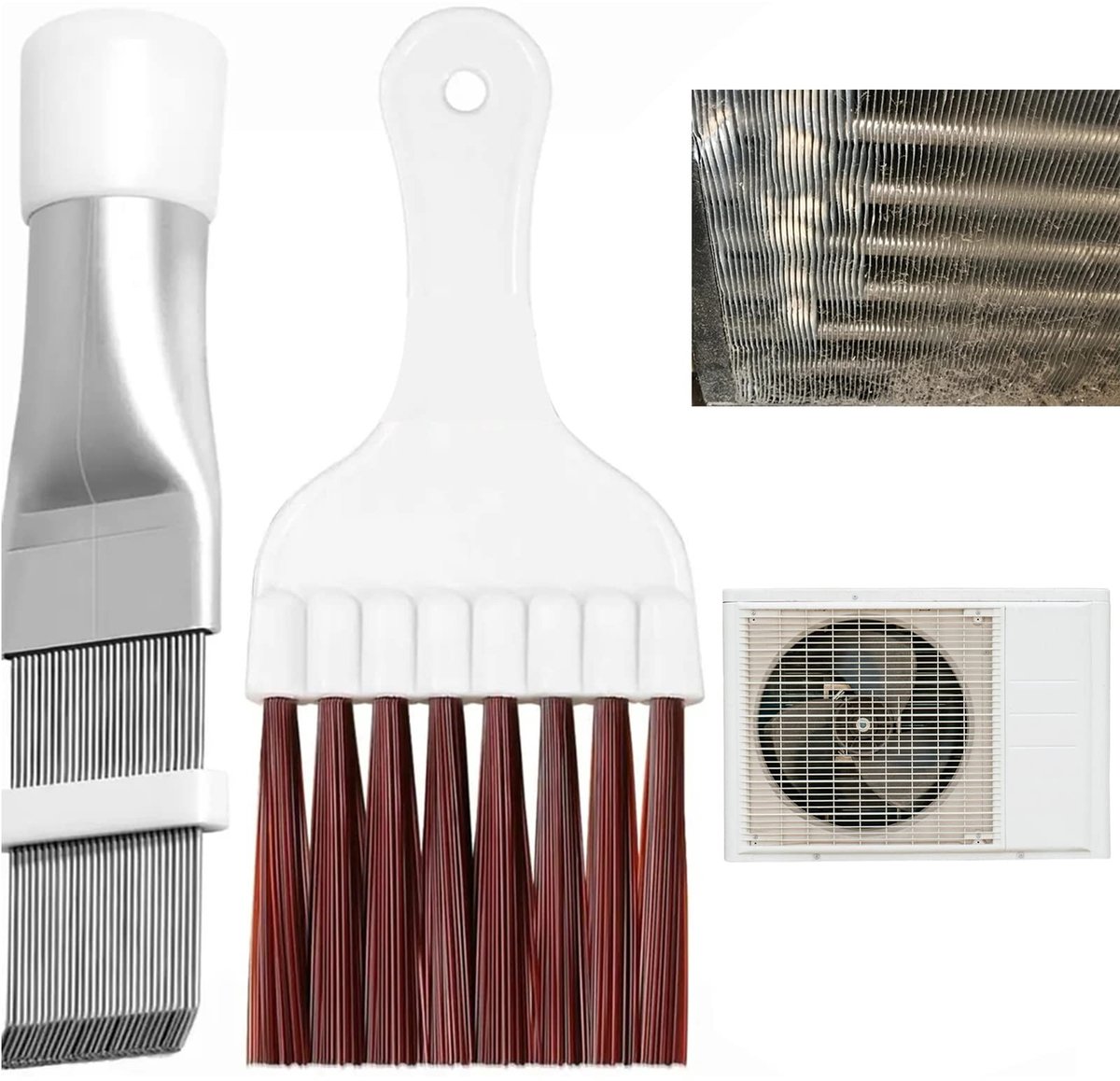Solidchoice - Reinigingsborstel voor Airconditioning en Radiatoren, 2 Stuks