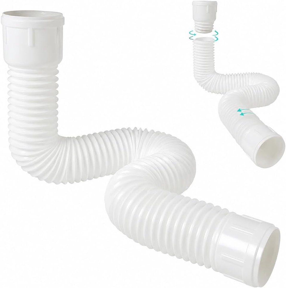 Flexibele verlenging voor dakgoot, valbuisverlenging, compatibel met 80/100 mm valpijpen, flexibele verlenging voor - ShopVlot