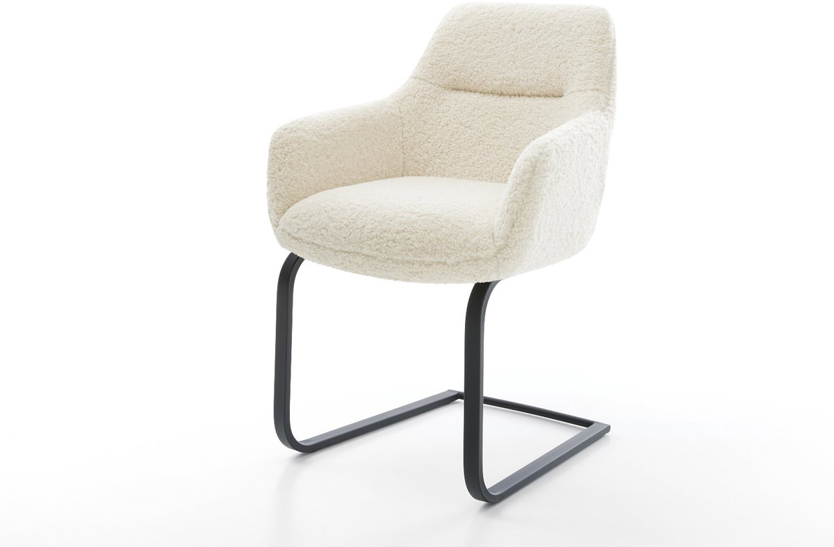 Sledestoel Pejo-Flex sledemodel vlak zwart teddy beige pocketveer kern