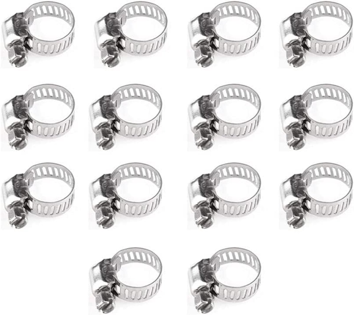 14pcs 304 Stainless Steel Adjustable Hose Clamps, 6-12mm, High Quality Durable Hose Clamp, for Securing Family, Water - ShopVlot