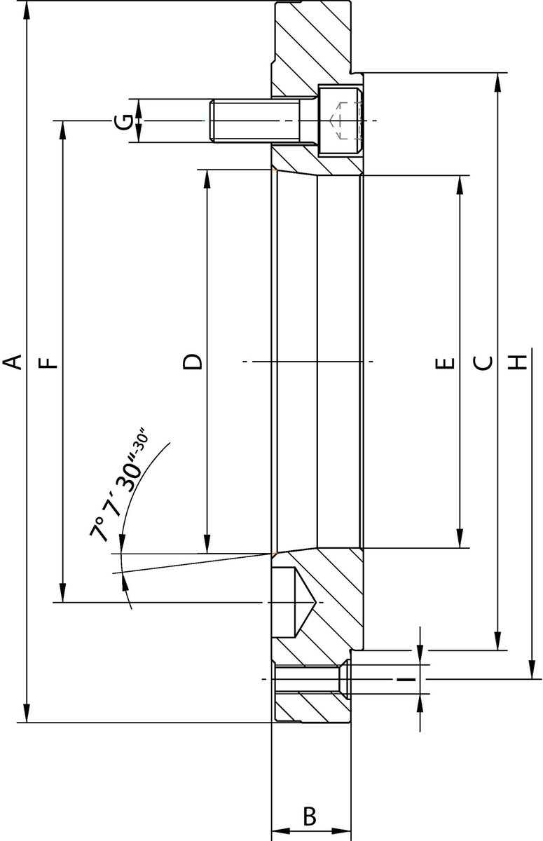 Röhm tussenflens ISO 702-1 (DIN 55028), maat 32/42-A5, met stelschroef - 1283194