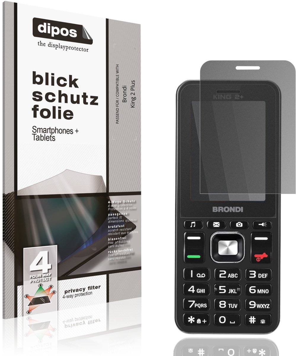 dipos – Matte Privacy Screenprotector geschikt voor Brondi King 2 Plus | Anti-Spy Beschermfolie