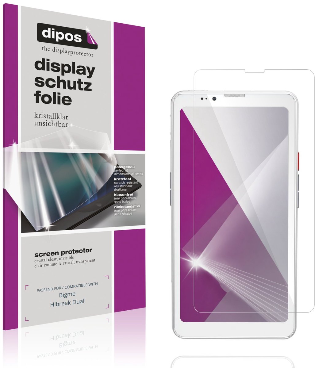 dipos – 4x Beschermfolie geschikt voor Bigme Hibreak Dual | Krasbestendige & heldere Screenprotector Ultra-Thin
