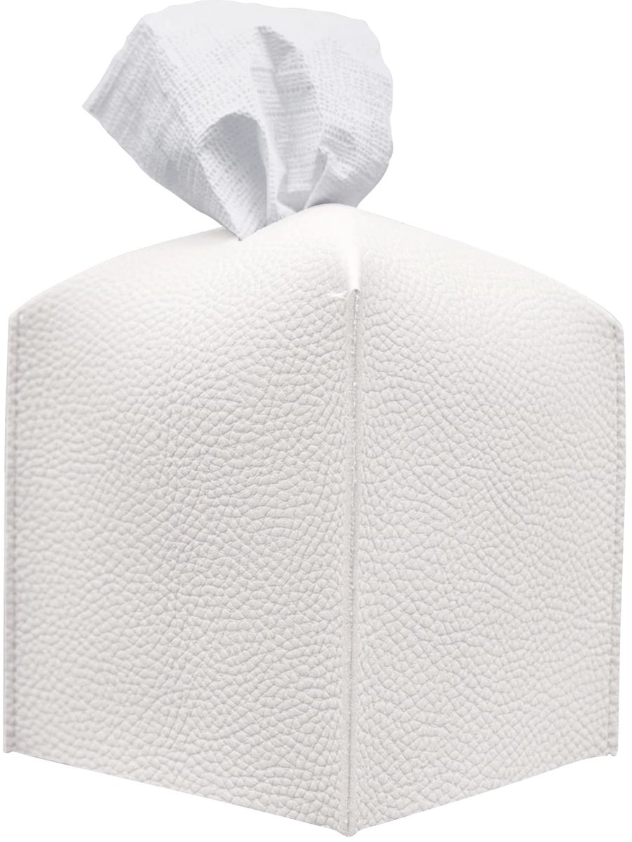 SnelShoppen - Moderne PU Lederen Tissue Box Cover - Decoratieve Houder voor Badkamer, Keuken, Kantoor en Auto - Vierkante Organizer 15x15 cm - Verfijn