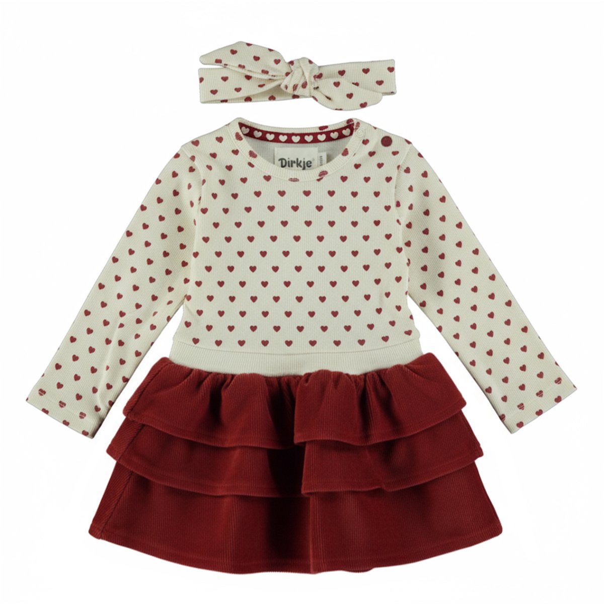 Dirkje Meisjes Jurk + Haarband - Antique white