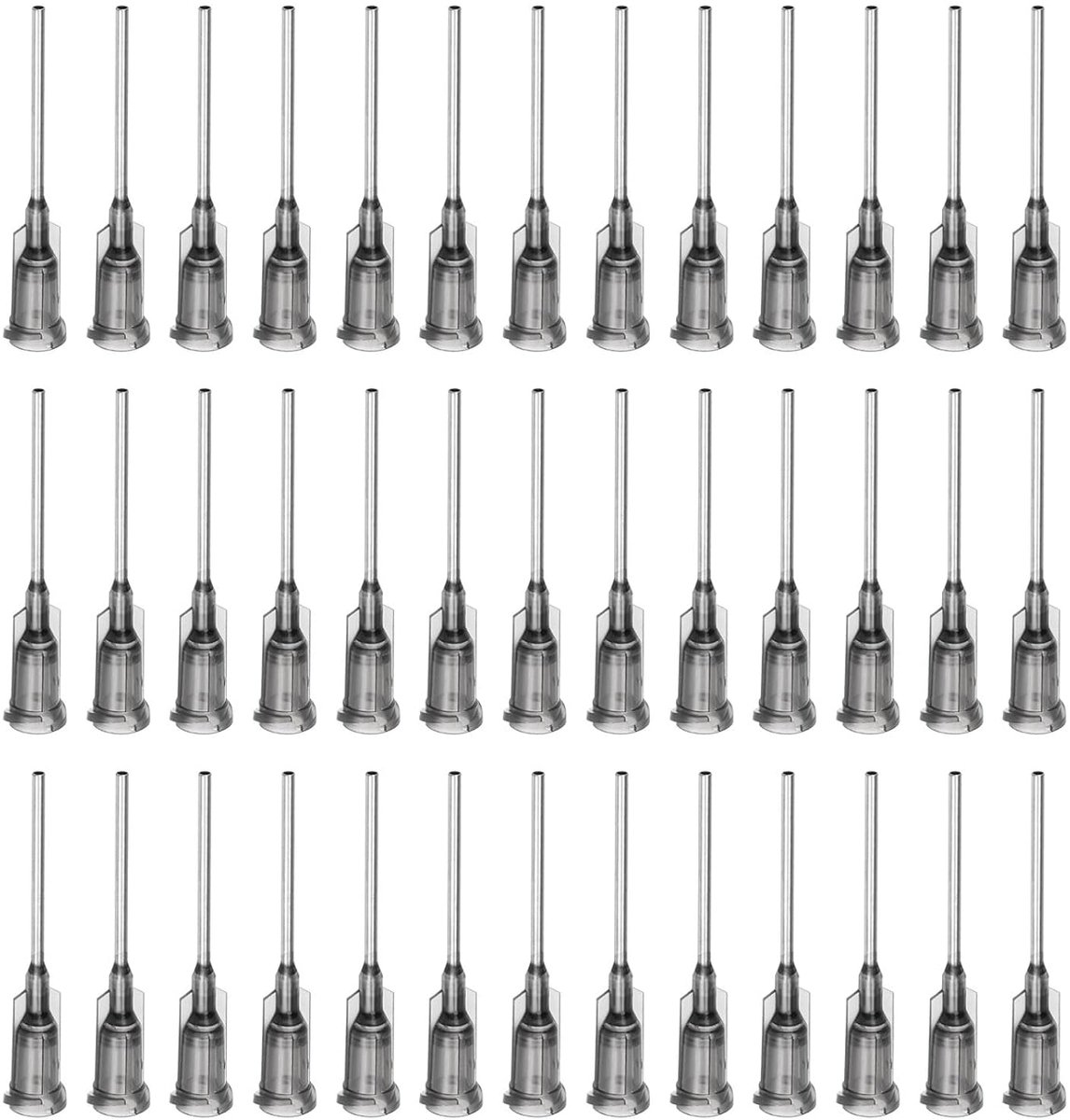 SnelShoppen - 40x Blunt Pointed Cannula 16G 1 Inch met Luer Lock voor Liquid Glue Gun - Veilig, Gebruiksvriendelijk, Industrieel, Grijs