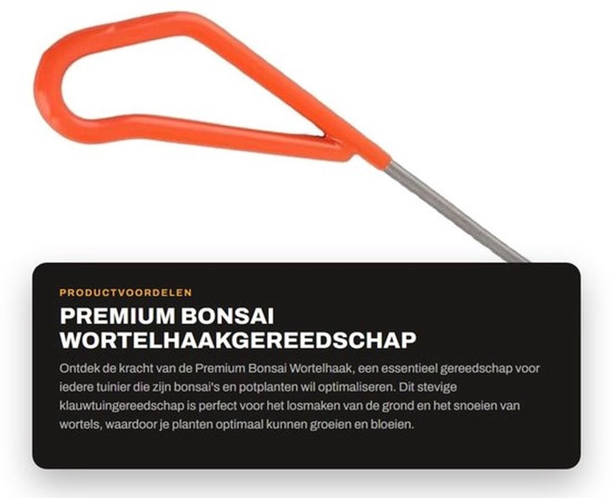 Wortelhaak Stevig Tuingereedschap - Bonsai Gereedschap - Grond Losmaken - Wortelsnoei - Groei Bevorderen - Compact Ontwerp